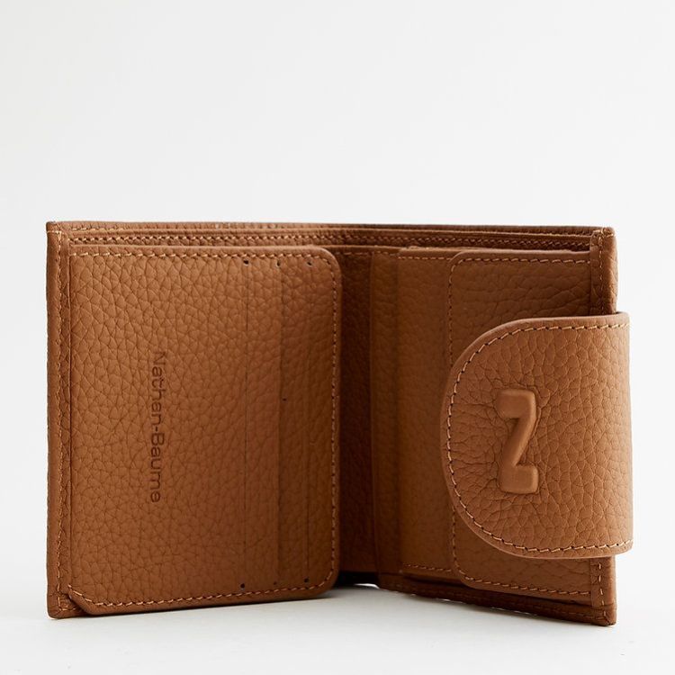 Nathan-Baume Tri-fold wallet leder met muntvak – compacte damesportefeuille