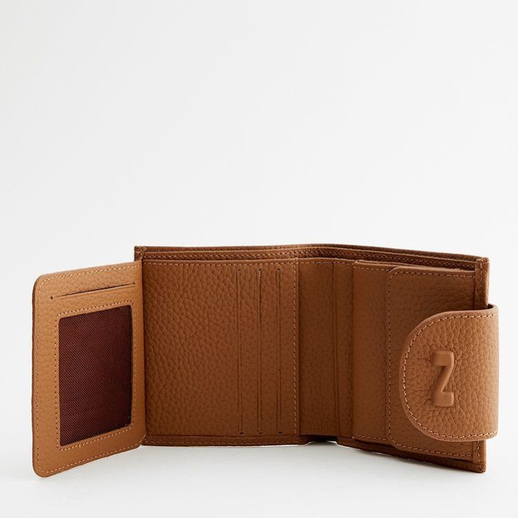 Nathan-Baume Tri-fold wallet leder met muntvak – compacte damesportefeuille