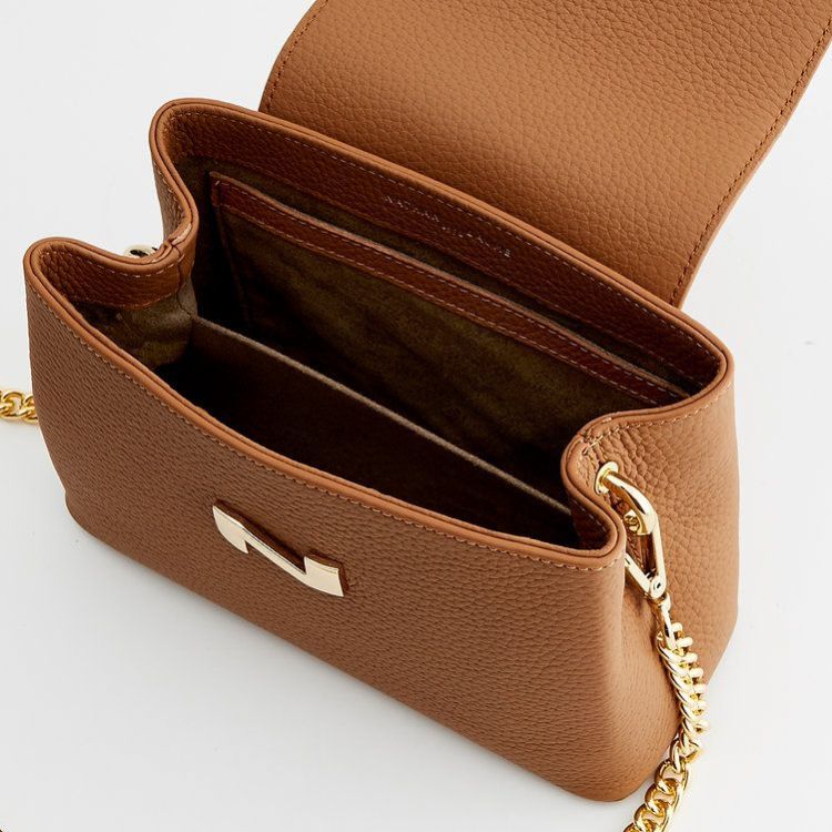 Nathan-Baume Poppy cognac mini crossbody handtas leder – compacte dames tas