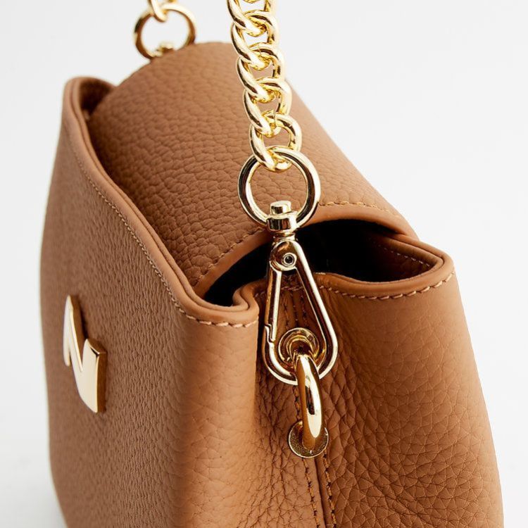 Nathan-Baume Poppy cognac mini crossbody handtas leder – compacte dames tas