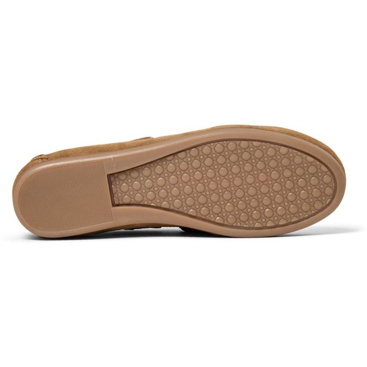 Pavement Magda loafers dames tan suède – handgemaakte mocassin in leder